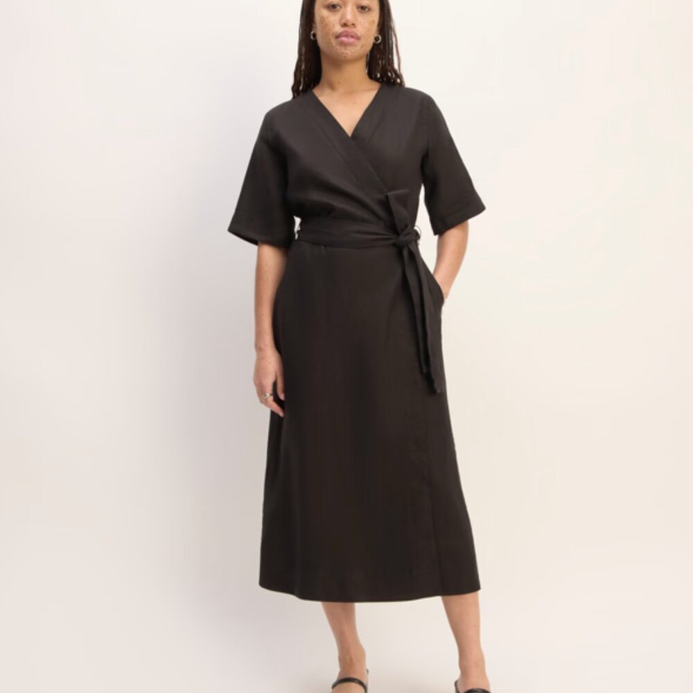 Everlane The Wrap Dress in Linen